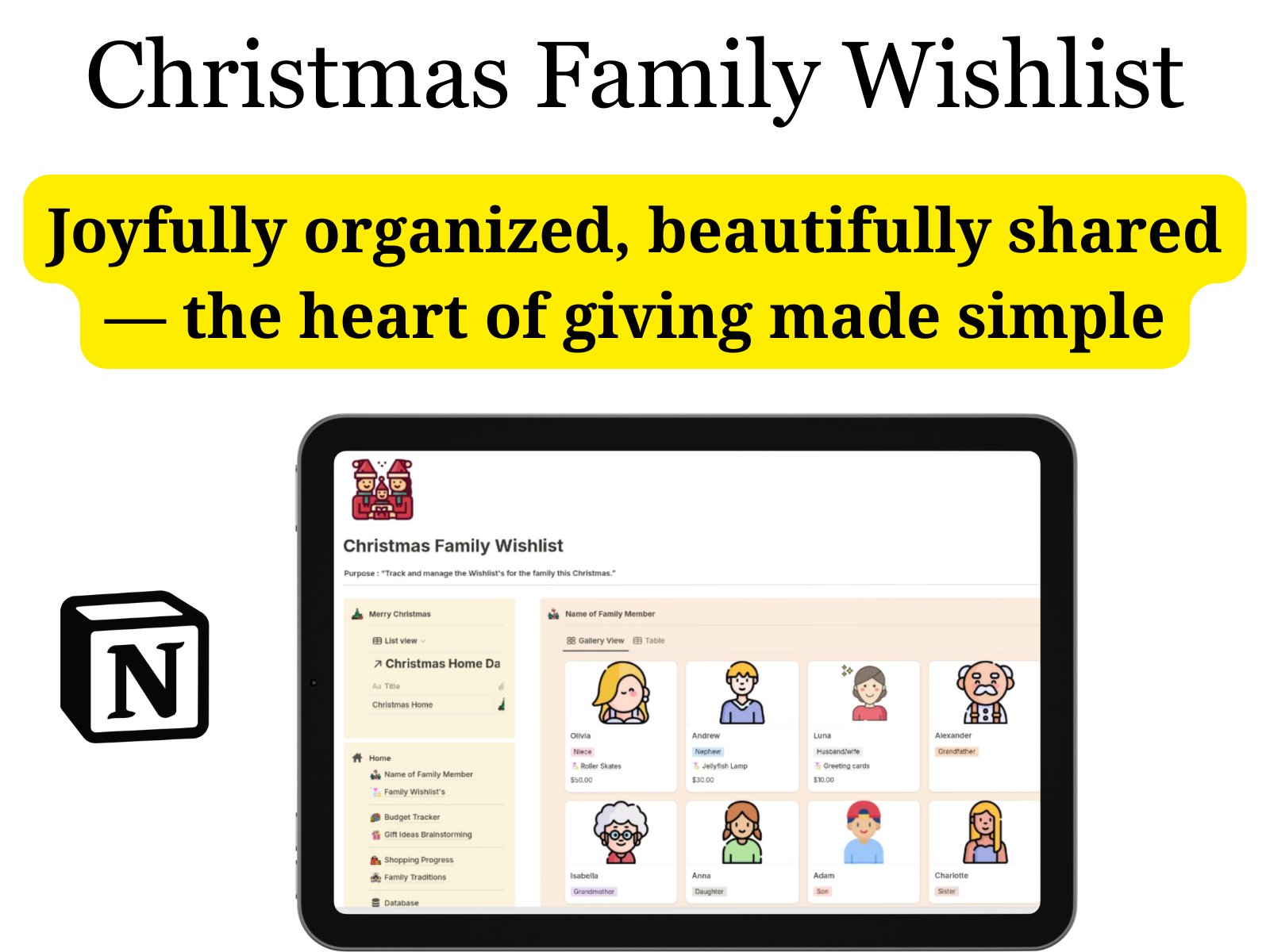 Christmas Family Wishlist